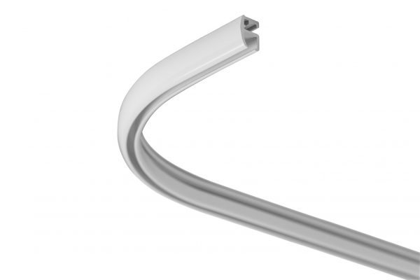 Flexible manual curtain rail for bay windows