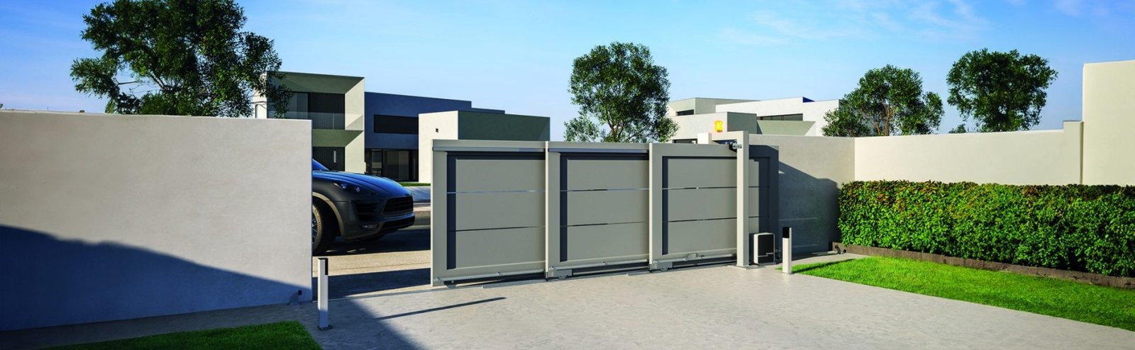 Telescopic gate for wide openings