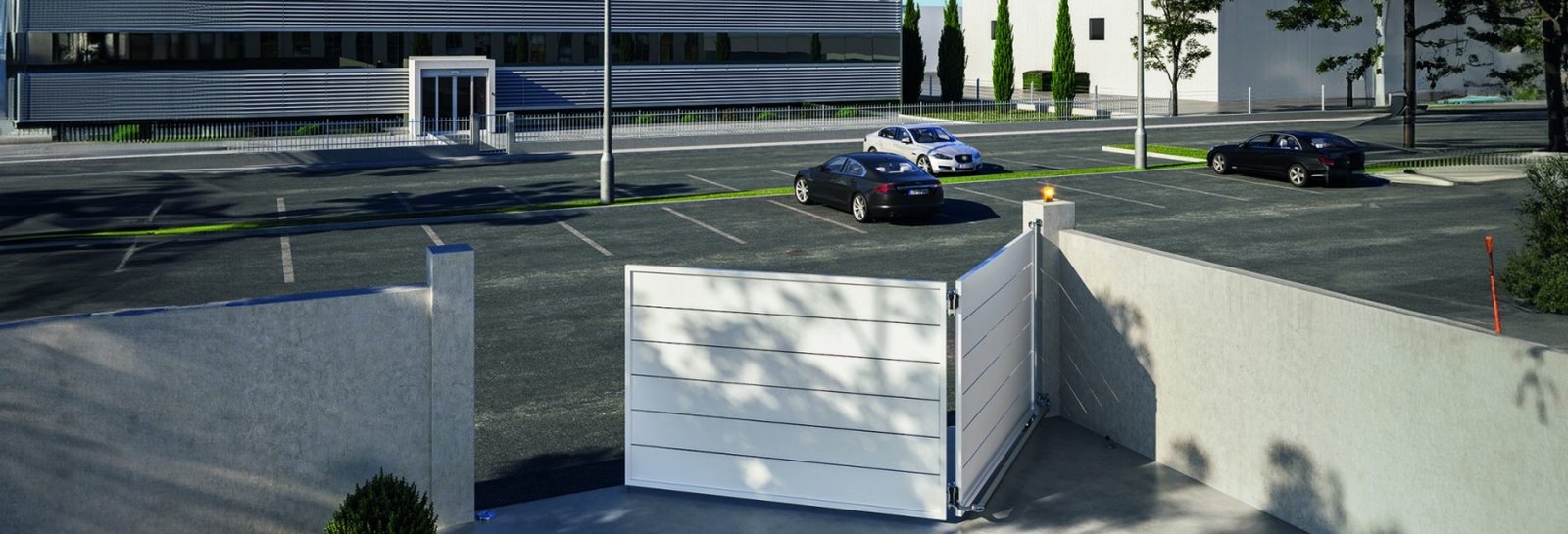 Bi-folding gate leaf mechanism