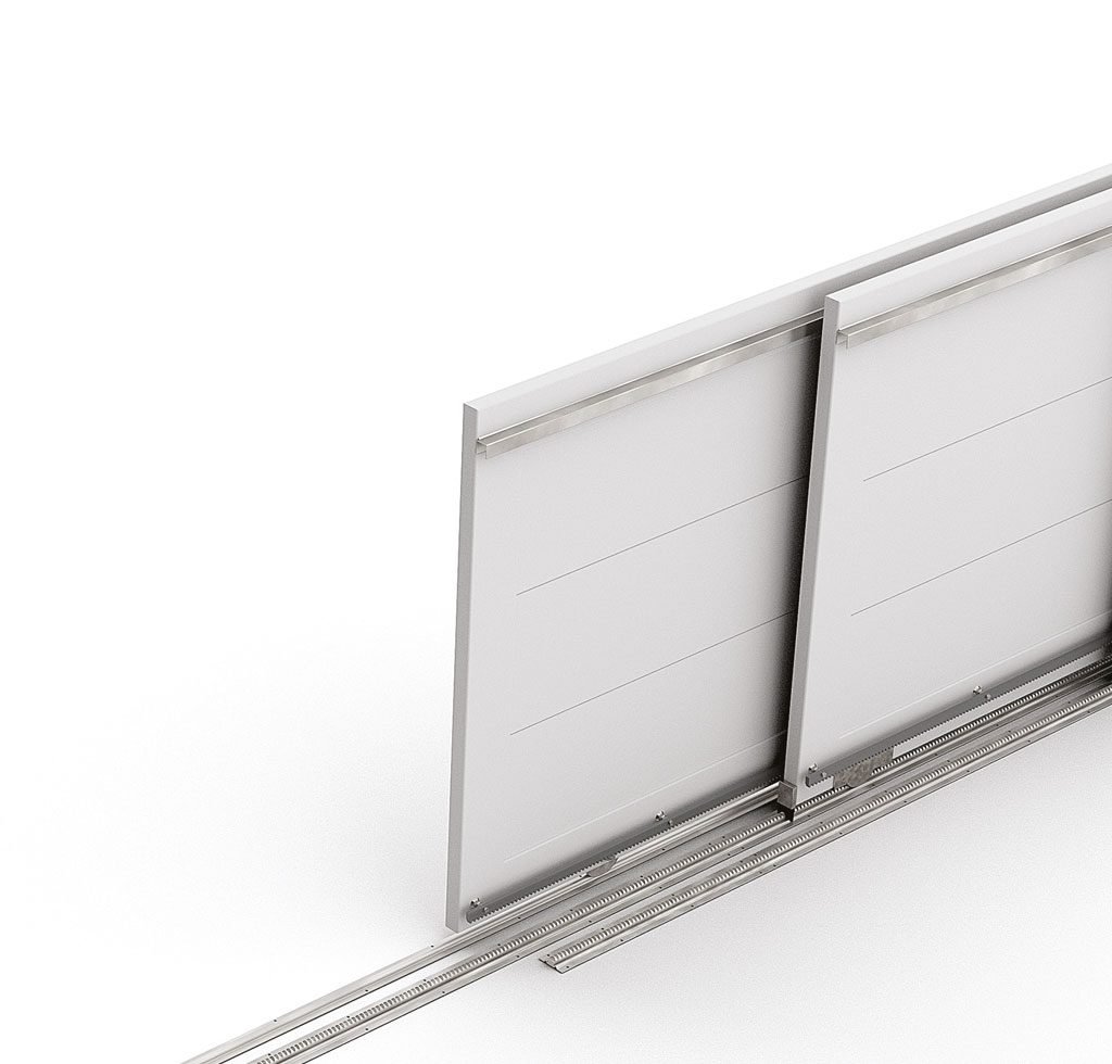 Heavy-duty white telescopic sliding gate system for narrow driveways