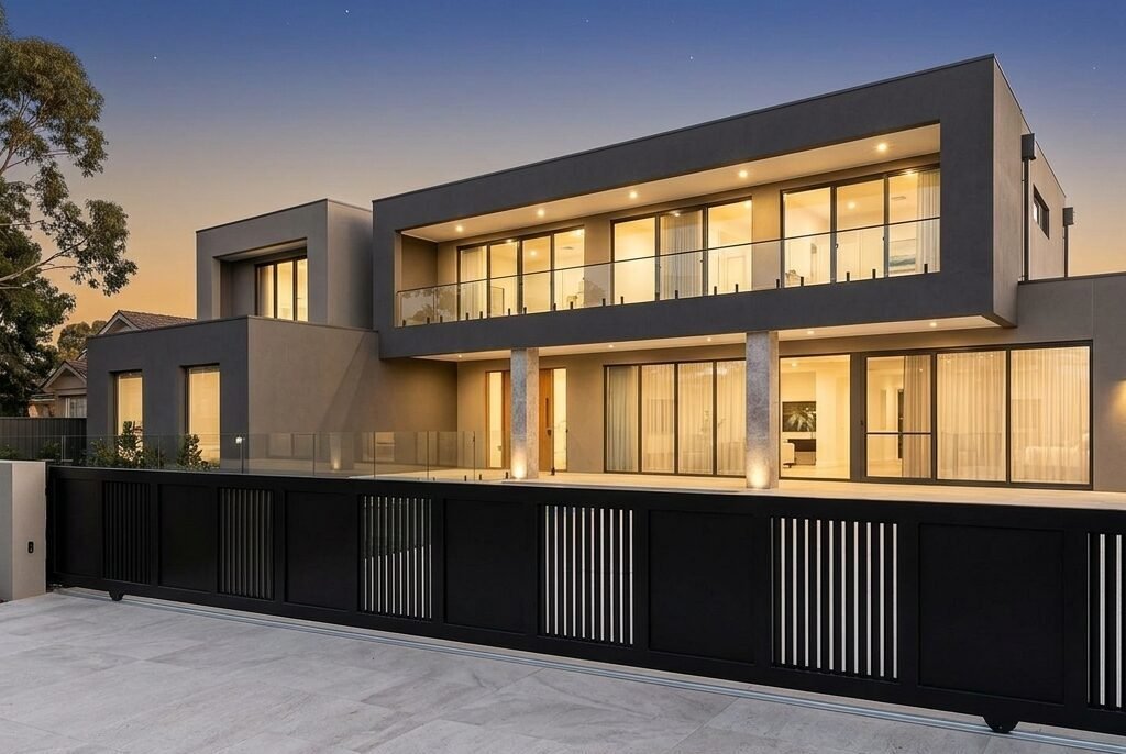 Luxury Delhi villa with a fully integrated automatic sliding gate system